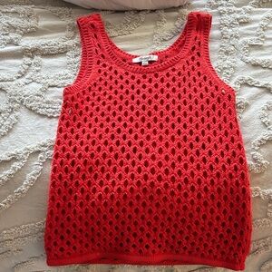 Madewell Red Open-Knit Crochet Tank